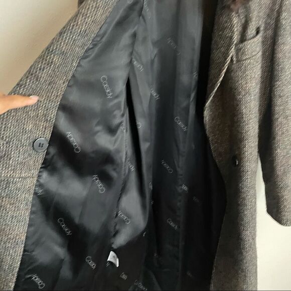 Cassidy Vintage Double Breasted Fur Collar Wool Coat - Picture 10 of 16